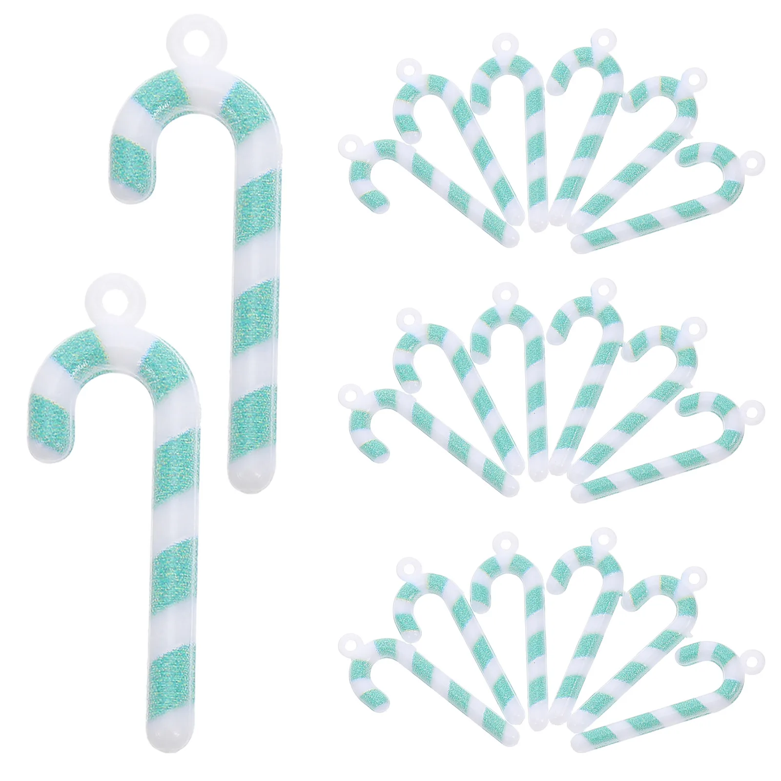 

50Pcs Mini Candy Cane Christmas Resin Ornaments Green DIY Craft Accessories Party Hanging Charms Decoration Resin Accessories