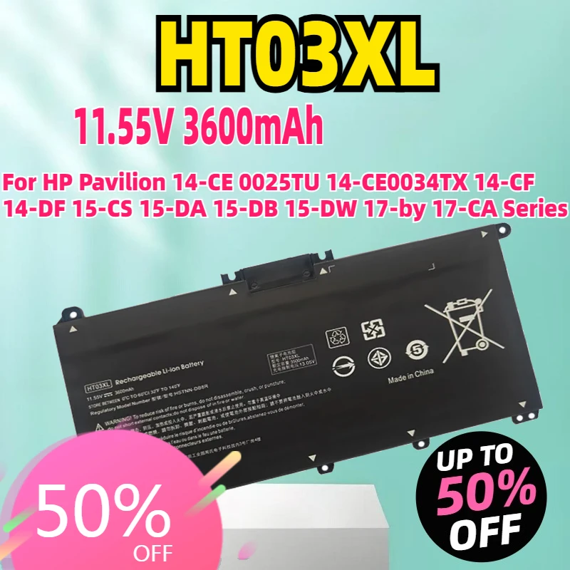 

HT03XL L11119-855 Laptop Battery for HP Pavilion 14-CE 0025TU 14-CE0034TX 14-CF 14-DF 15-CS 15-DA 15-DB 15-DW 17-by 17-CA Series