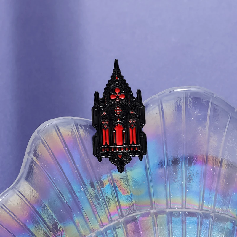 New Magical Church Hard Enamel Pin Gothic Mysterious House Lantern Metal Badge Brooch Backpack Clothes Jewelry Lapel Pin Gift