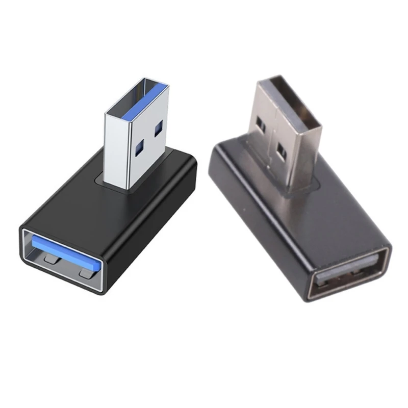 U55C 2Pcs Fast Speed USB Converters Adapter 90 Bend Male Female for Electronics