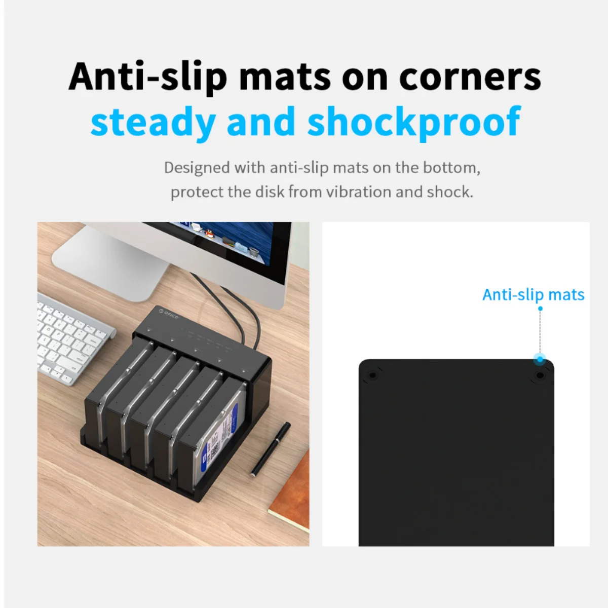 ORICO Docking Station HDD 2/5 Bay dengan Kloning Offline SATA ke USB3.0 untuk Hard Drive SSD/HDD 2.5 inci dan 3.5 inci
