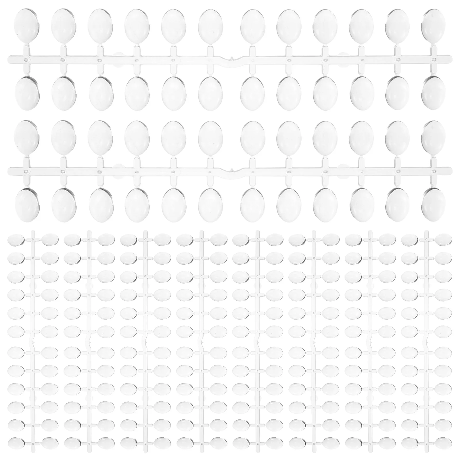 

12 set Medium Oval Transparent Nail Tips Nail Art Color Display Chart Practice Tools False Nails Display Board For Salon