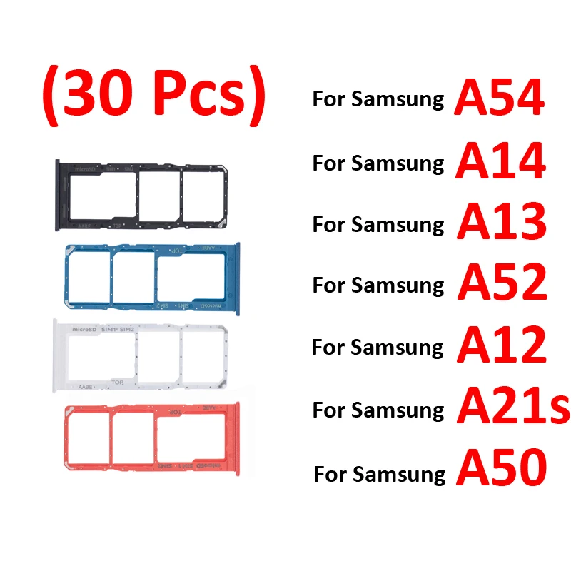 携帯電話用のSIMカードホルダー付きポケット,Samsung Galaxy a20,a30,a50,a21s,a10s,a12,a52,a72,a13,a53,a14,a34,a54 30個