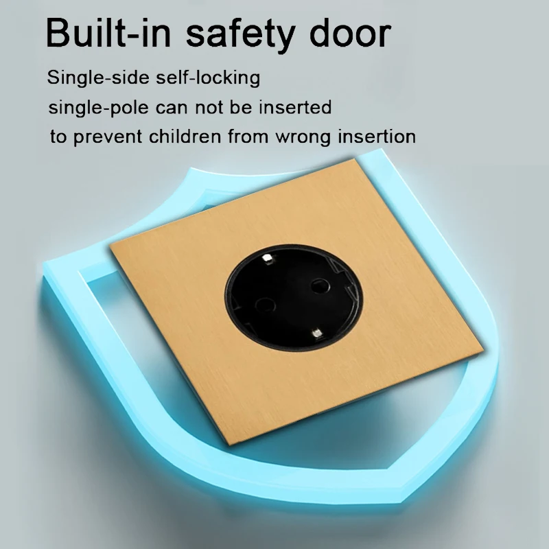 Gold Wall Light Toggle Switch Vintage Brass Lever Stainless Steel Panel,EU FR Universal USB C Socket 1-4 Gang 2Way Switch Dimmer