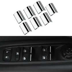 7Pcs Car Window Lift Switch Button Sequin Trim Sticker for Jeep Renegade 2015 - 2021 Compass 2017 - 2021 Accessories