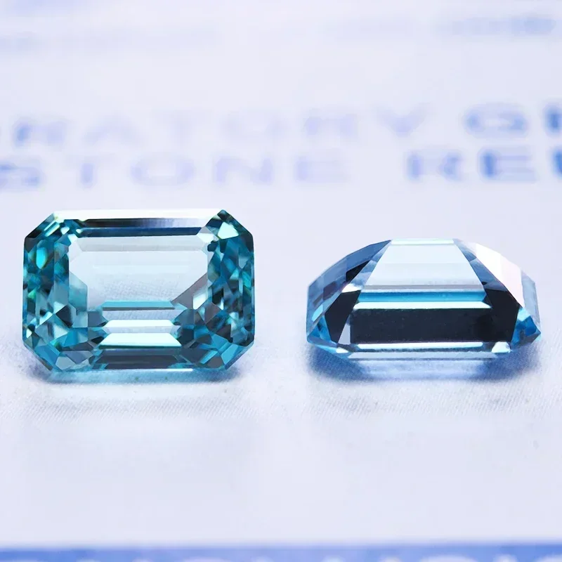 Top Lab Grown Paraiba Sapphire Emerald Cut VVS1 Selectable AGL Certificate Gemstone Charms DIY For Jewelry Making Materials