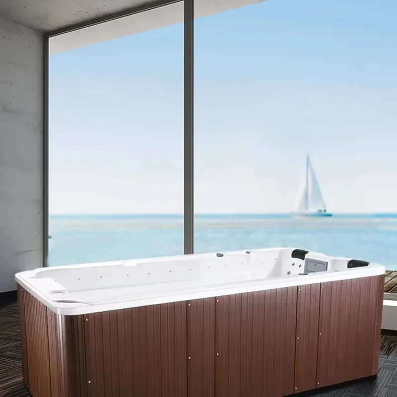 【Mais vendido】 Bañeras acrílicas para exteriores, precio barato, Whirlpool, bañera de hidromasaje para 4 personas, Balboa Swim Spa, piscina, bañera de hidromasaje