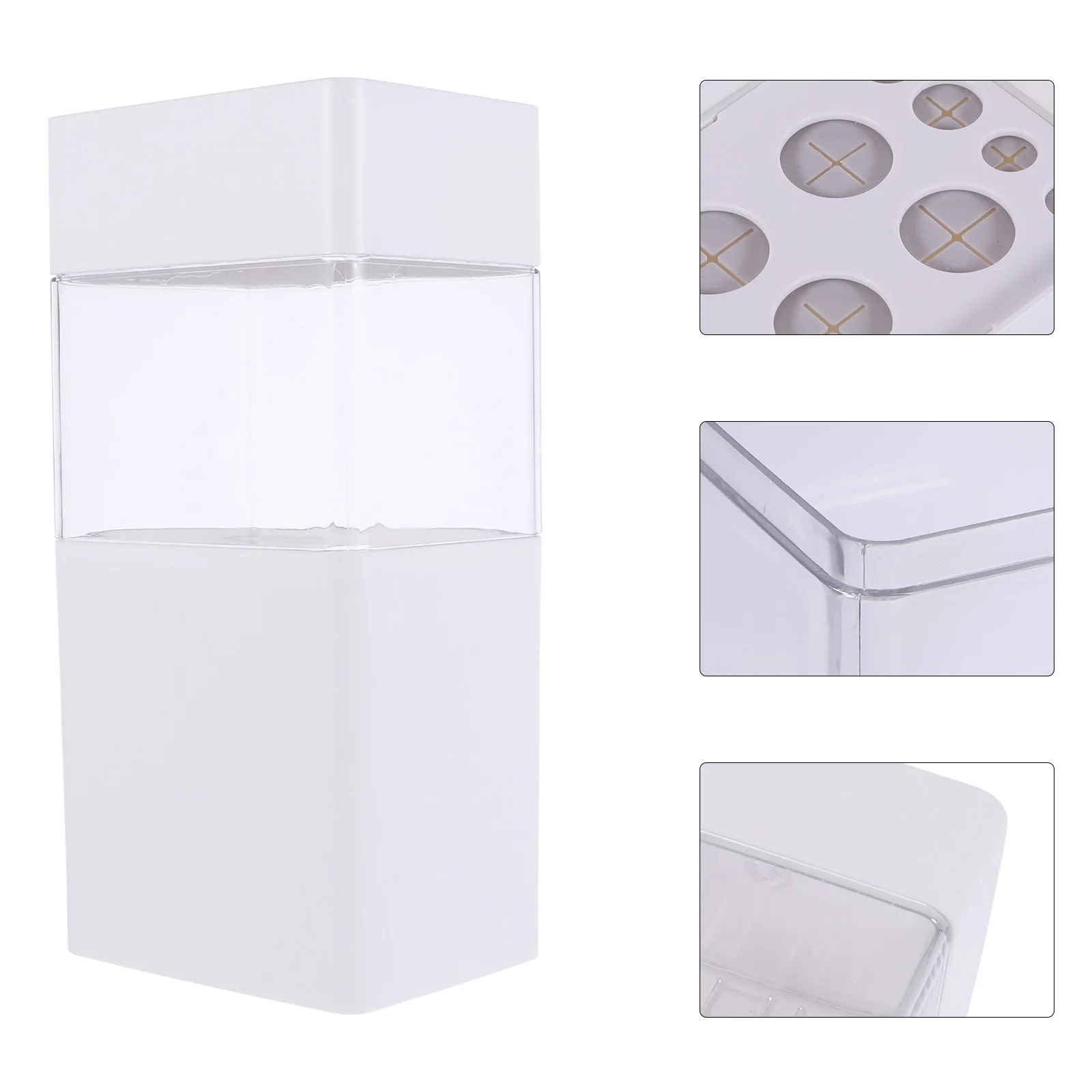 

Makeup Brush Storage Container Dustproof Waterproof Box With Sliding Lid Eyebrow Pencil Organizer Brush Holder 1Pc