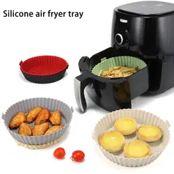 18/21/24cm Silicone Bakeware High Temperature Resistance Air Fryers Microwave Reusable Round Shape Baking Pan Kitchen Gadgets