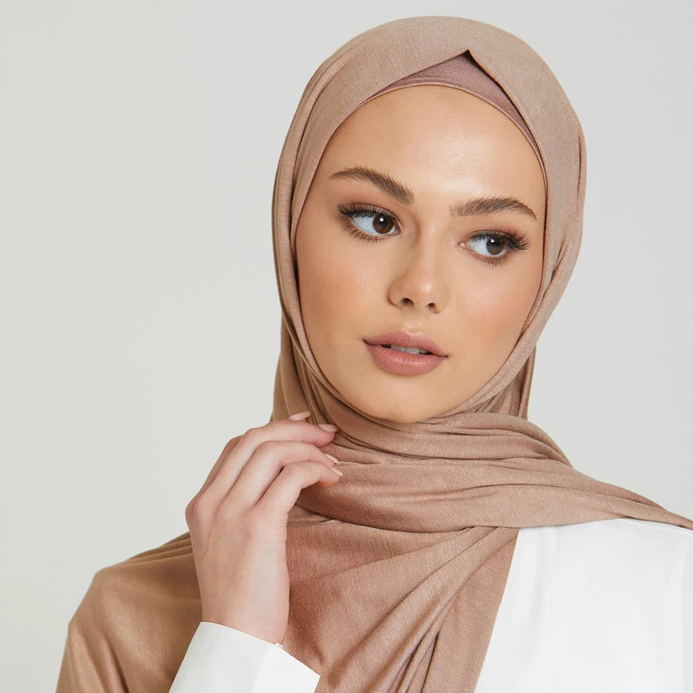 Hotsale Modal Jersey Muslim Hijab Scarf Femme Cotton Headband Soft Turban Headscarf Wrap For Women Plain Color Hijab Shawl