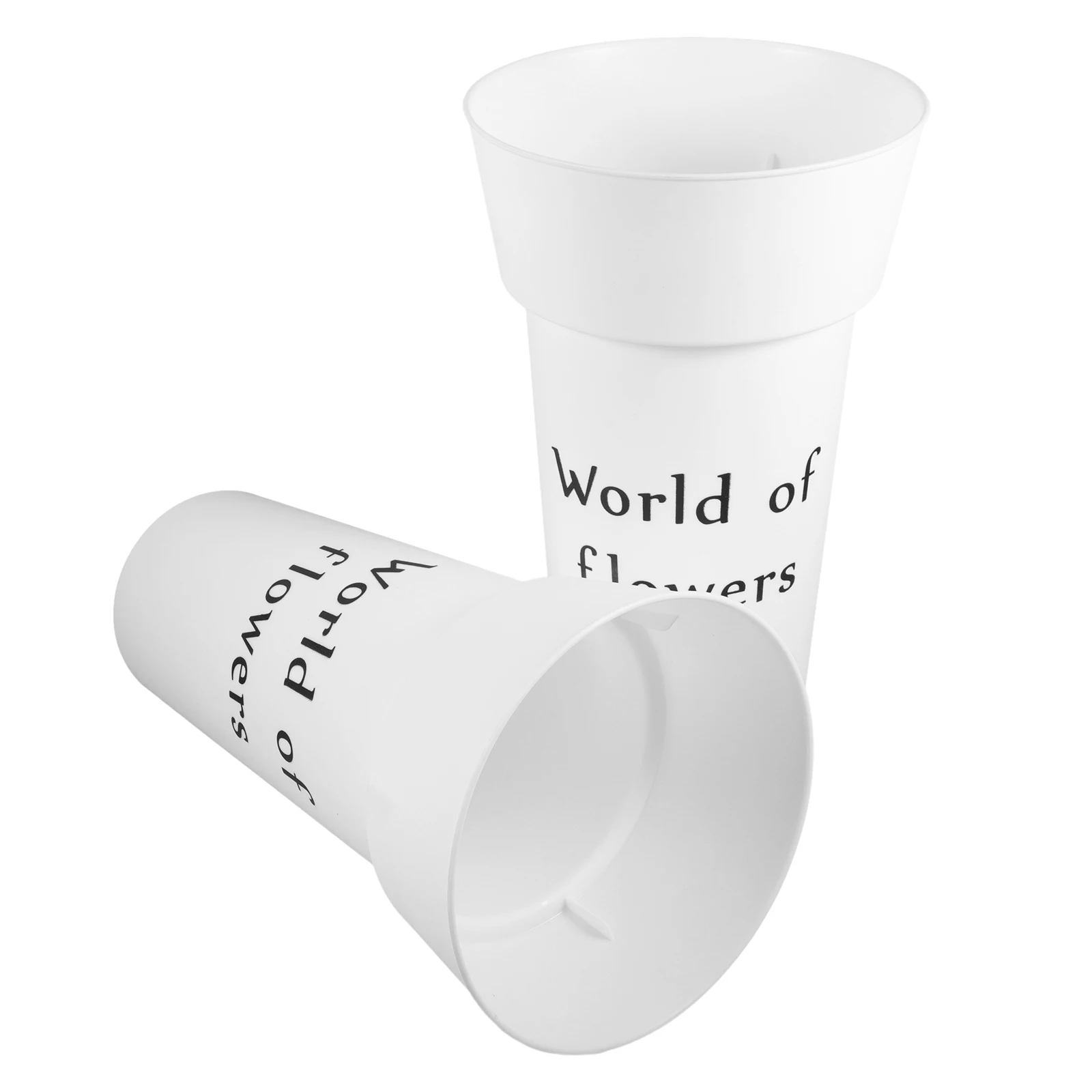 

2 Pcs Creative Flower Container Artificial Preservation White Arrangement Bucket