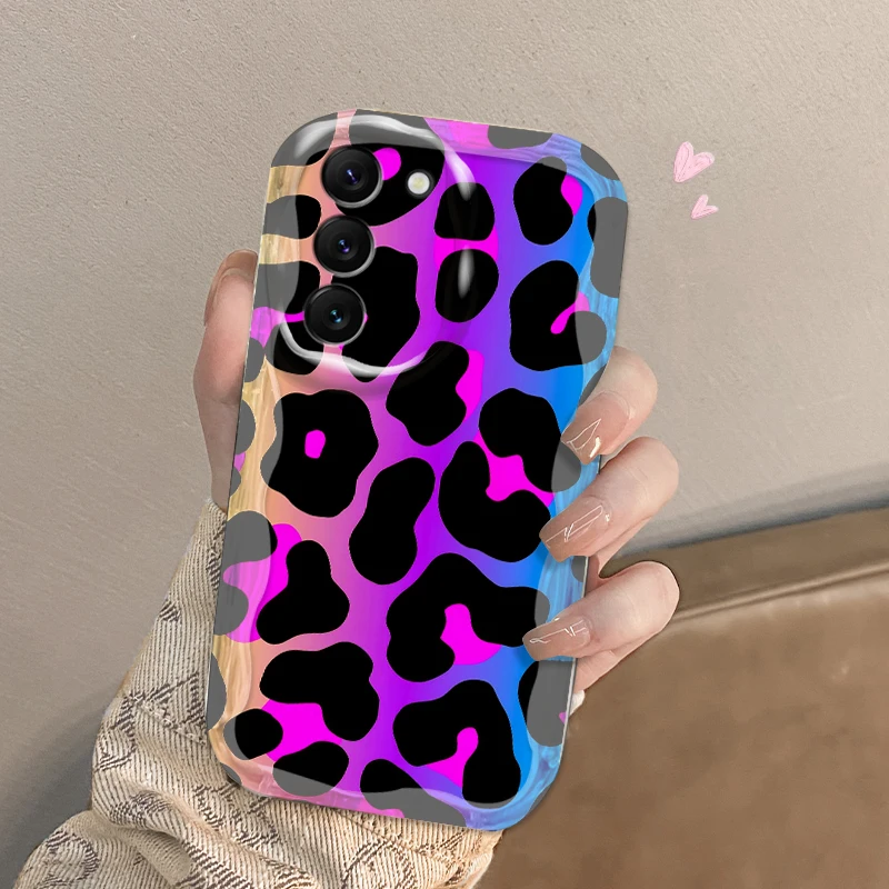 Zebra Print Leopard Print Colorful For Samsung S24 S23 S21 S20 Ultra Plus FE A73 A72 A71 A51 A31 A05S A05 A04 5G Wave Oil Cover