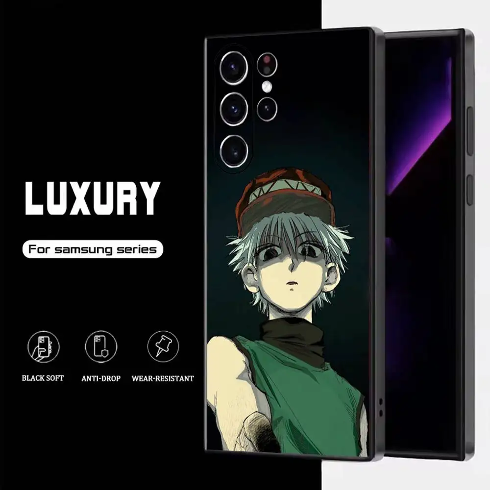 Funda de teléfono K-Killua z-zoldyck para Samsung S25,S24,S23,S22,S21,S20,S10,Ultra,Plus,Lite,FE,funda negra de silicona suave
