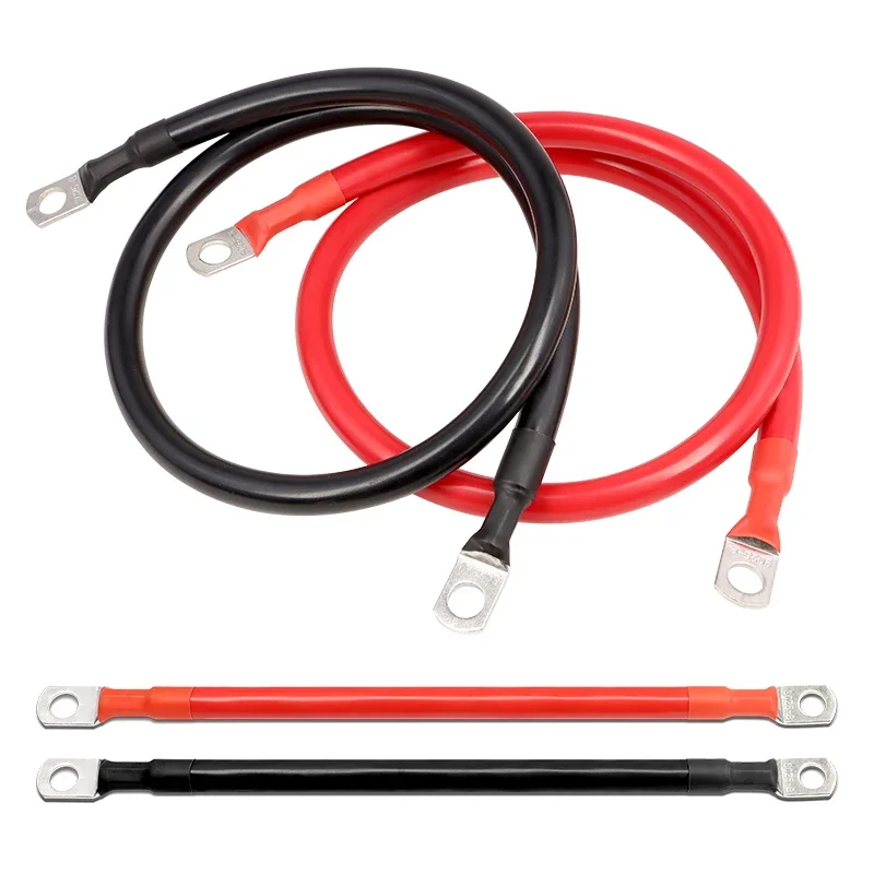 Battery Inverter Cable Red Black 8AWG 6AWG 4AWG with M8 SC Terminals Car Battery Connection Cable Stranded RV Pure Copper Cord