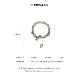 Blaues und lila Opalsteinarmband für Frauen, Mädchen helle Kristallarmbänder, Mondstern -Anhängerarmbänder, Schmuckarmband 8 Hauptverkaufsarmbandhelligkeit - №2