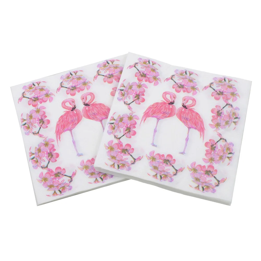 40pcs Colorful Printing Napkin Flamingo Flower Napkin for Party Gathering Festival Home Party Napkins