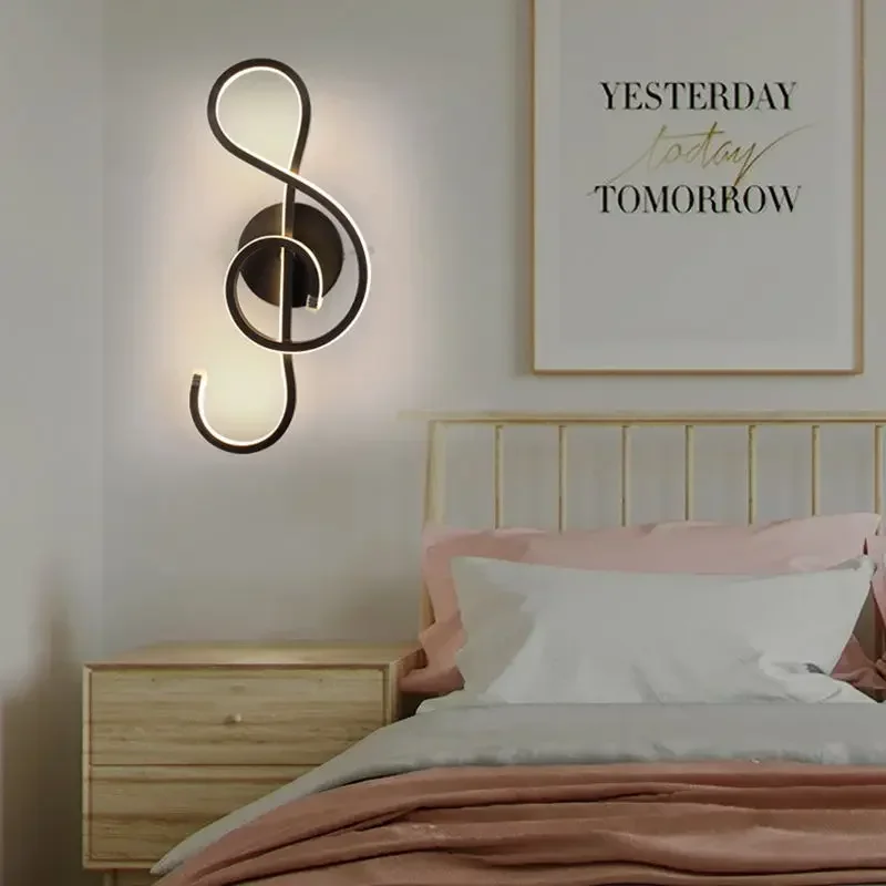 

Modern Minimalist Wall Lamps Living Room Bedroom Bedside Luster AC90V-260V LED Indoor black white Lamp Aisle Lighting decoration