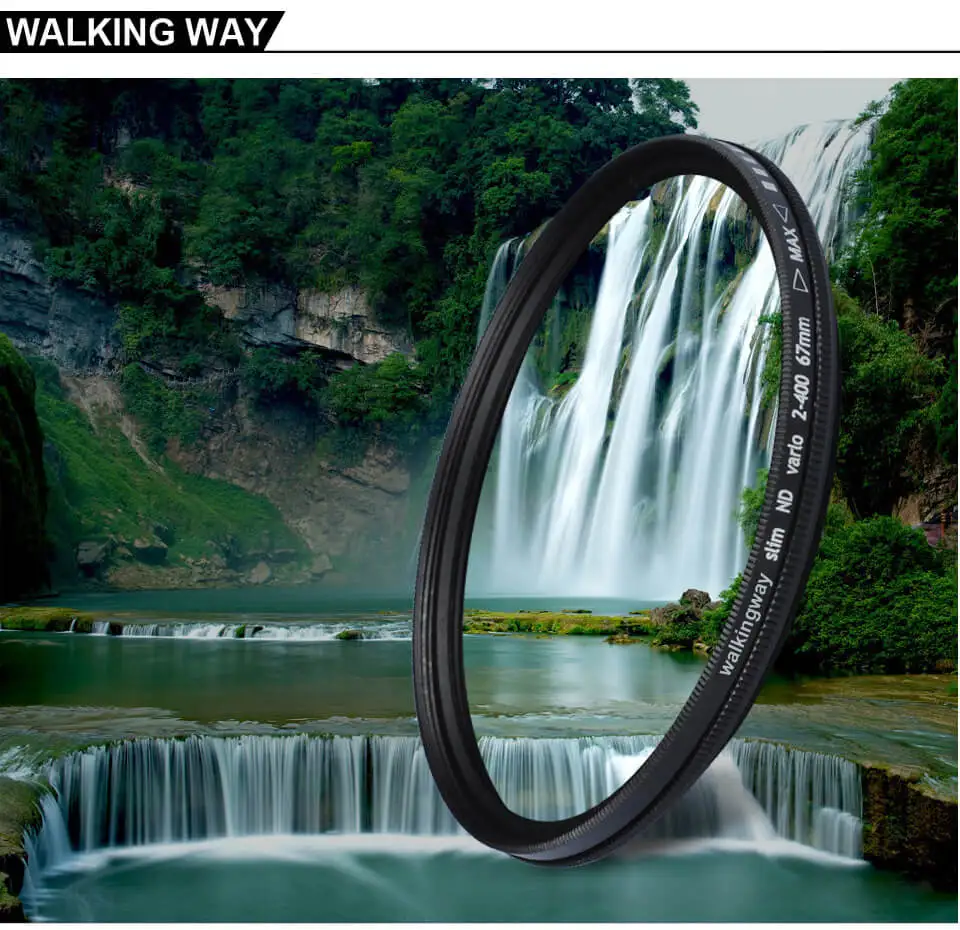 Walkingway Ultra Slim Nd Variable Optical Glass Filter ND2-400 Camera Lens Filter 49/52/55/58/62/67/72/77/82mm Neutral Density