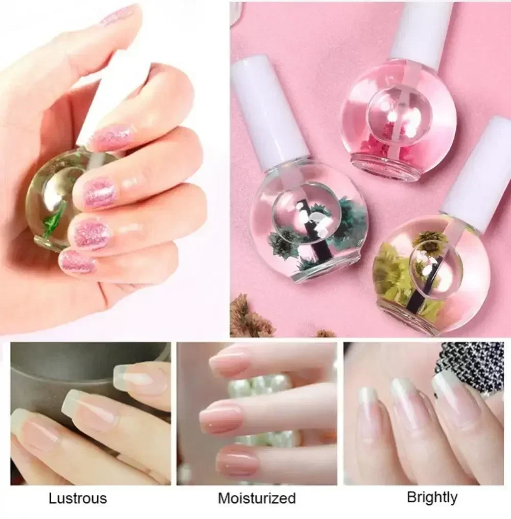 8 Flowers Nail Nutrition Oil,Moisturizing Dried Nutrient Nail Cuticle Oil ,Nails Care Repair Damaged Liquid Nail Art Design Tool