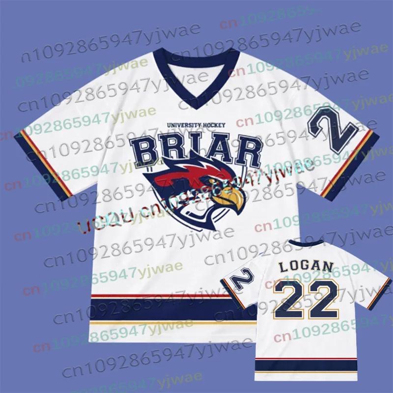 Off Campus Briar University Jersey Graham 44 22 DI LAURENTIS 66 Tucker46 T-shirt V-neck Short Sleeve Men Women Hockey Jersey