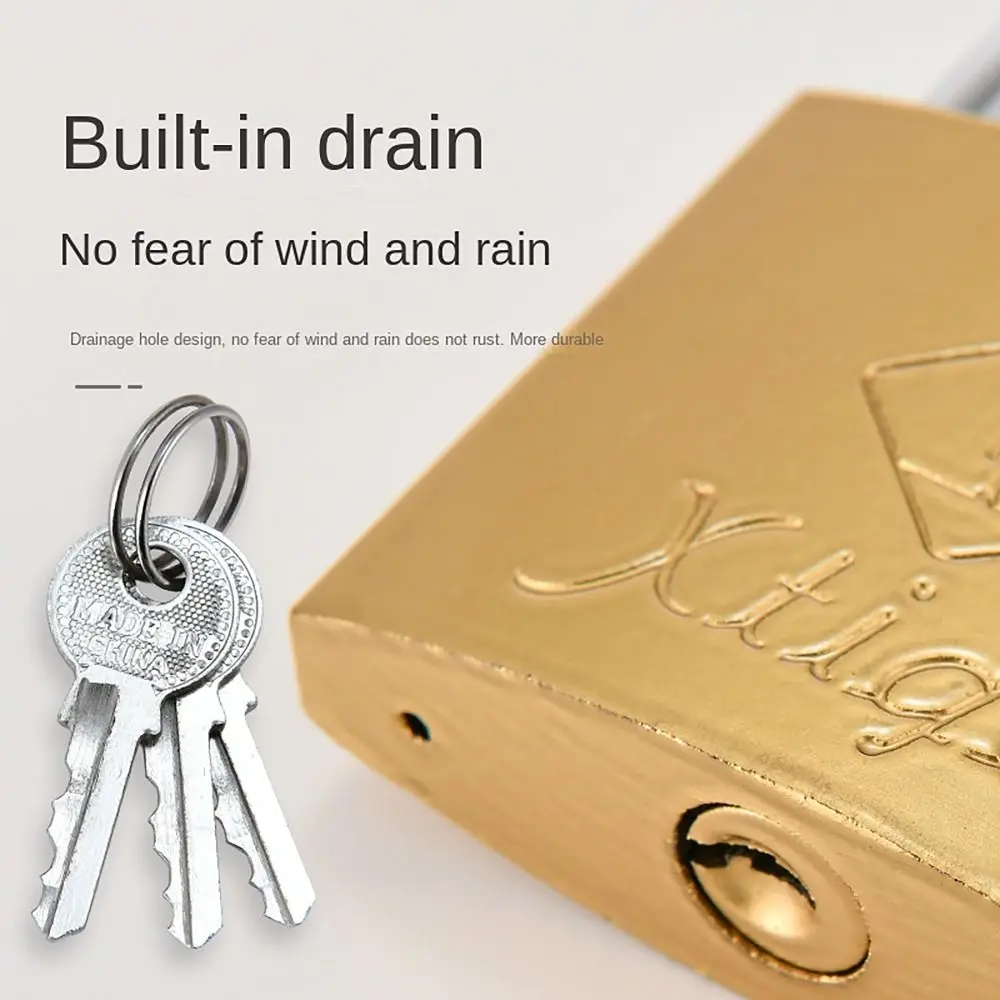 with 3 Keys Brass Padlock Anti-theft Security Tool Copper Lock Iron Home Improvement Student Household Lock for Travel Suitcase