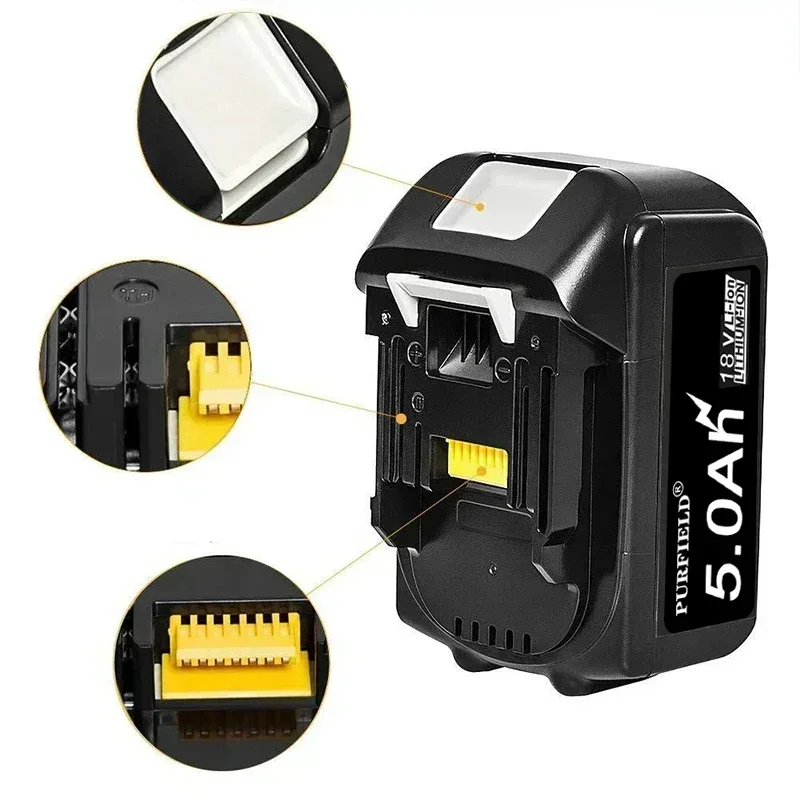 NEW 18V for Makita 5.0Ah Rechargeable Power Tools Battery with LED Li-ion Replacement LXT BL1860B BL1860 BL1850  3A Charger