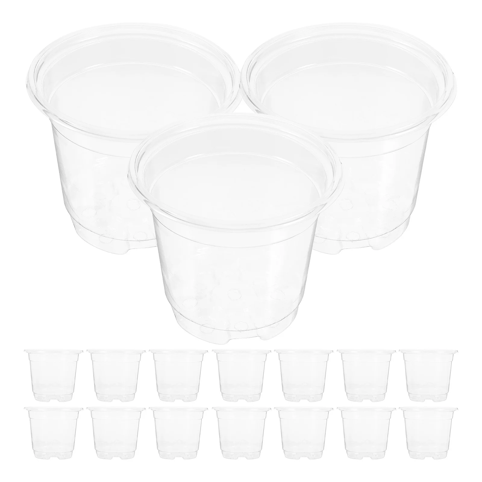 

20Pcs Transparent Plastic Plant Nursery Pot Lightweight Thickened Outdoor Indoor Succulent Planter Gardening Pot
