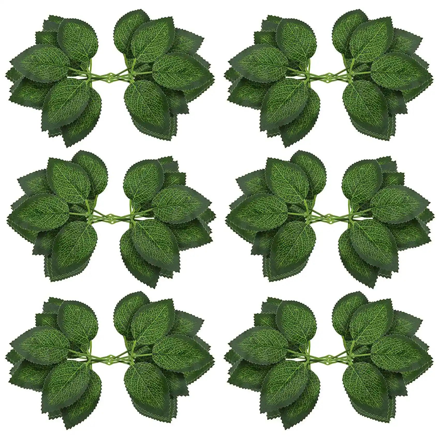 Artificial Leaves for Roses Decorations - 36 Silk Green Roses Flowers Leaf with Realistic Vines Flexible Stems