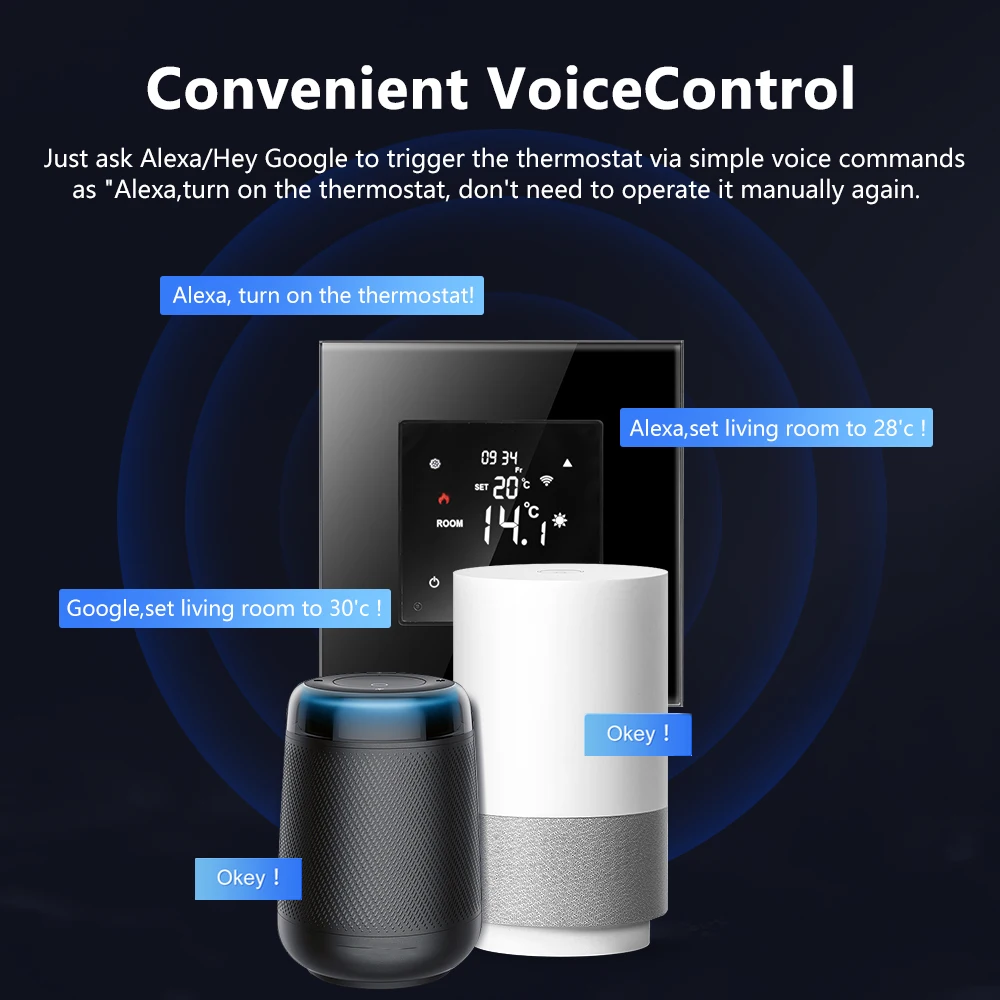 Bingoelec Tuya WiFi Smart termostato riscaldamento elettrico a pavimento acqua/caldaia a Gas telecomando temperatura con presa interruttore nero