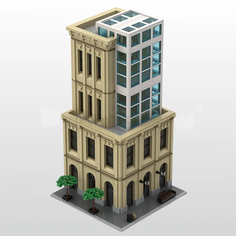Street View Moc Building Block New York Corporate Tower Model Technology Bricks DIY Assembly Famous Scene Model Toy Holiday Gift