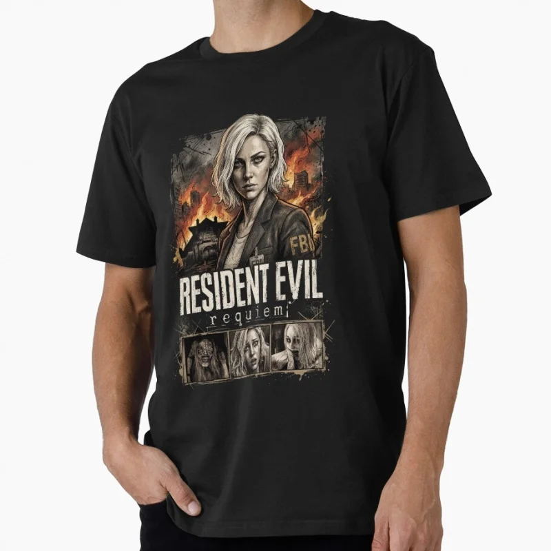 Resident Evil 9 Grace Ashcroft Retro Horror Survival Zombie Game Gift T shirt Unisex Gamer Tee Short Sleeve Graphic clothes