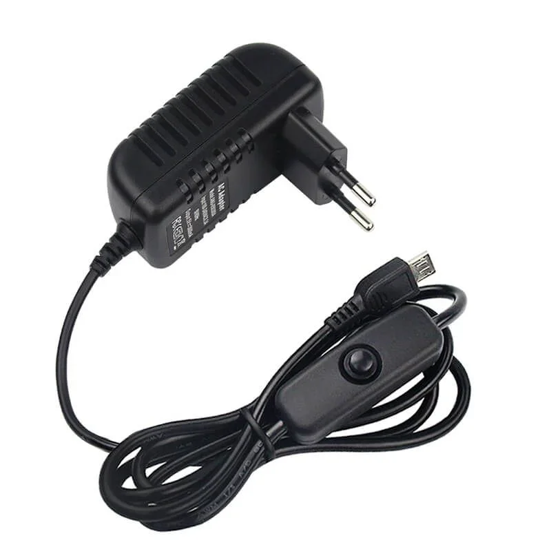 Hot Sale Raspberry Pi 3B+ Power Adapter Micro USB with Switch Button US/ EU/ AU/ UK Plug - free shipping