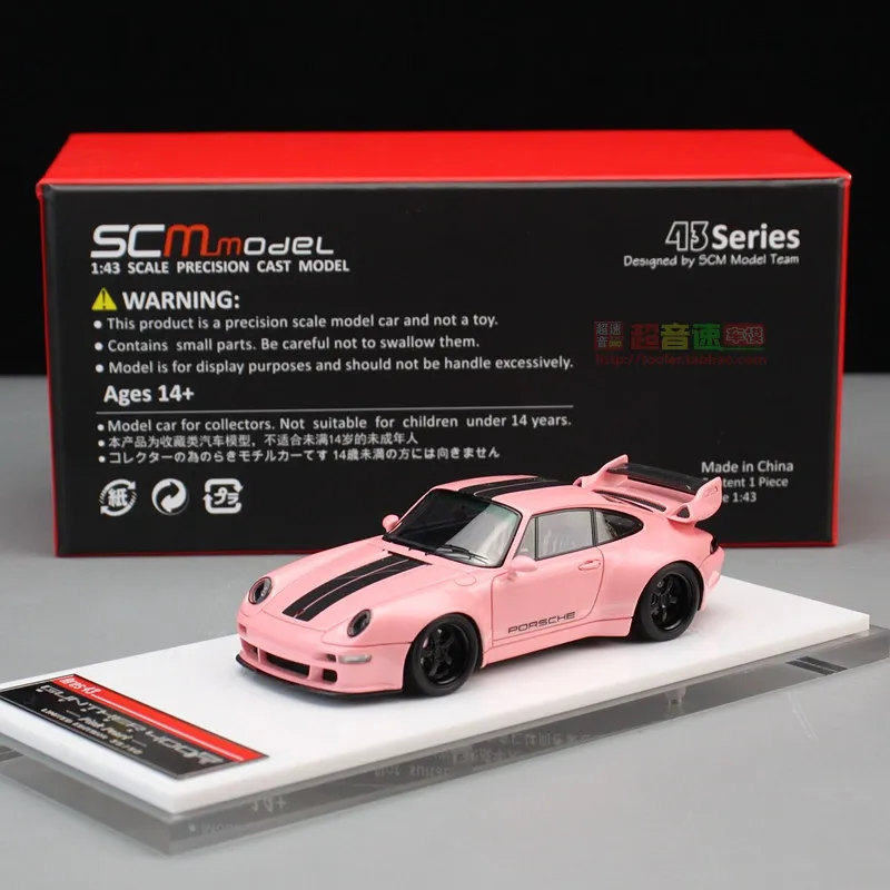 Modelo de Coche de Resina SCM Escala 1:43 Gunther 400R Werks 993 Rosa