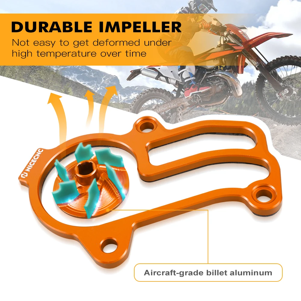 Kit espaciador de impulsor de bomba de agua de gran tamaño, aleación de aluminio para KTM EXC 300, 250, XC-W, Husqvarna TE 250, TE 300, 2017-2023,