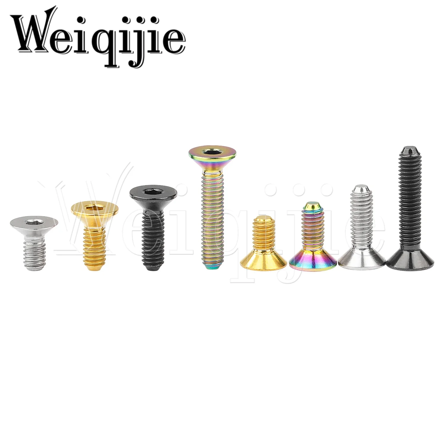 Weiqijie  6pcs Titanium Bolts M3x6/8/10/12/15/18/20mm Countersunk Head Screws for Bike Bolts