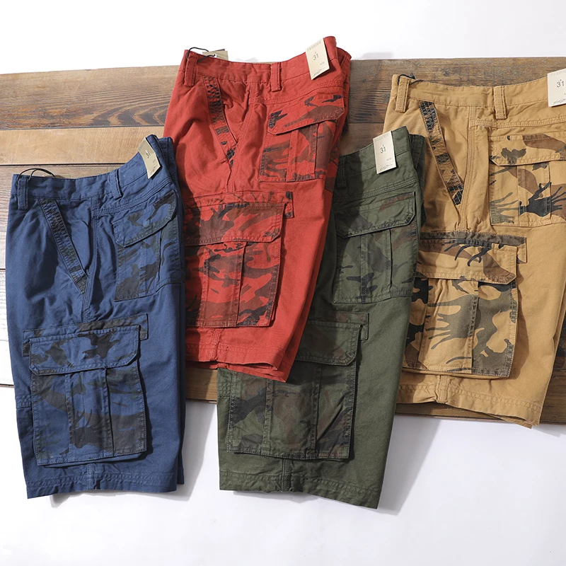 

Летние мужские брюки из чистого хлопка в американском стиле ретро Youth Ameika ort Pants Hard Man Camouflage ket Рабочая одежда Waed orts