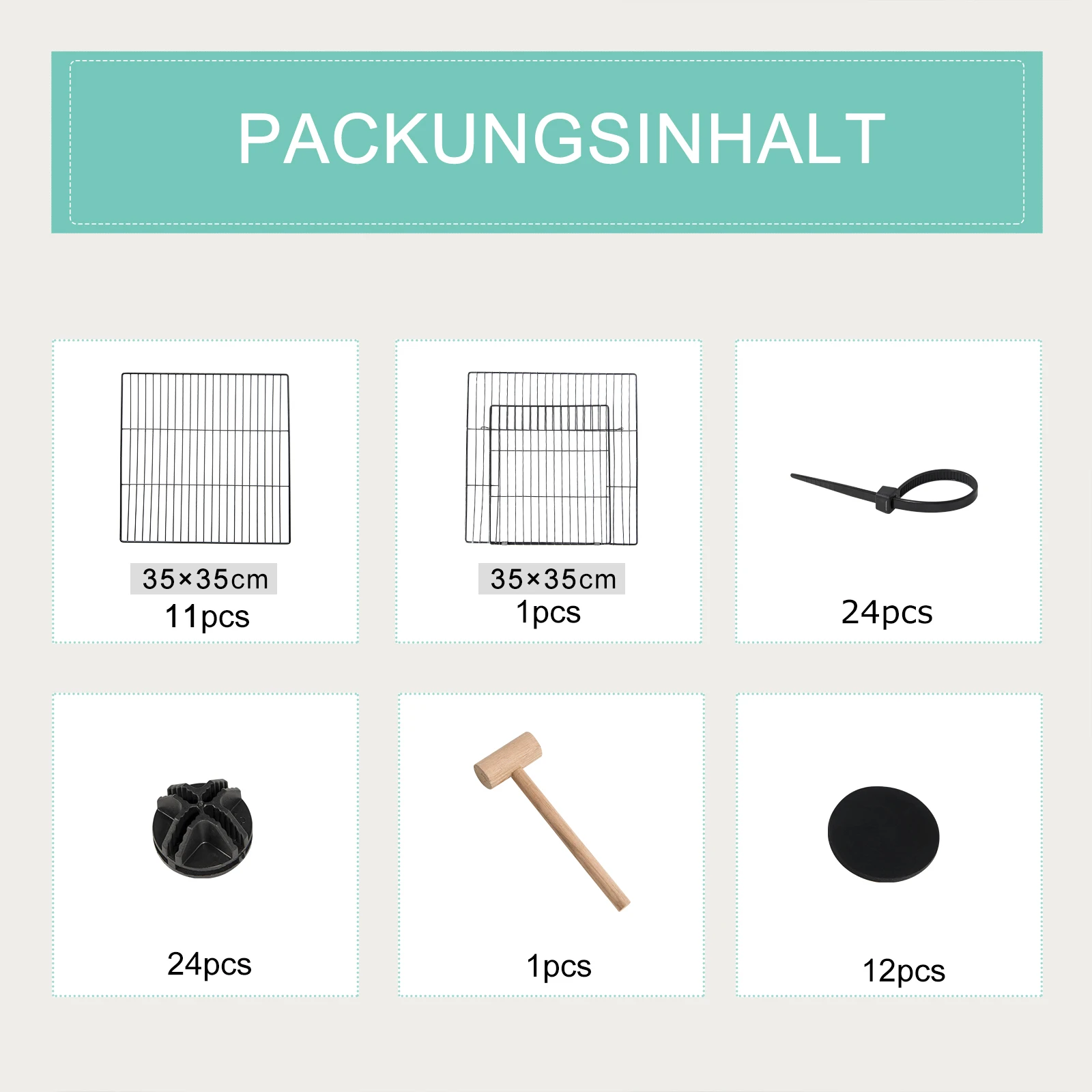 EUGAD DIY Haustierzaun, faltbarer Hundekäfig, Schlaf- und Spielhaus für Welpen, Kaninchen, Meerschweinchen, Hunde, Katzen, für Training und Freilauf im Freien – Detail 16