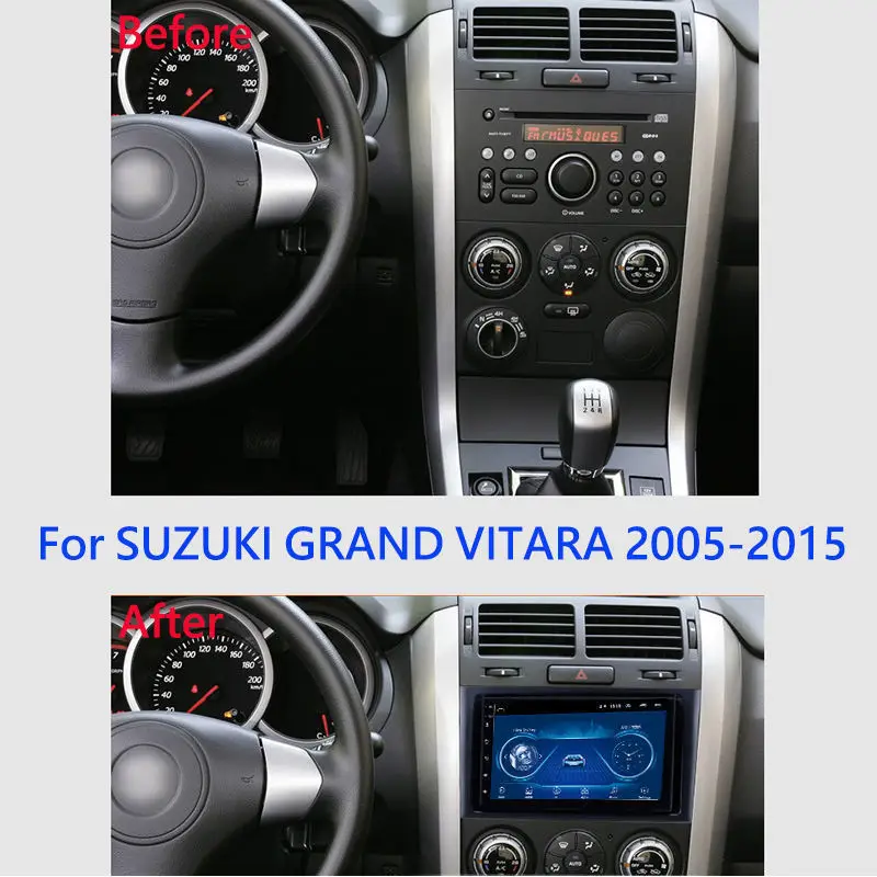 9 Inch Android Car Navigation for Suzuki Grand Vitara 2005‑2015,Touch Screen GPS Bluetooth WiFi Apple CarPlay Android Auto