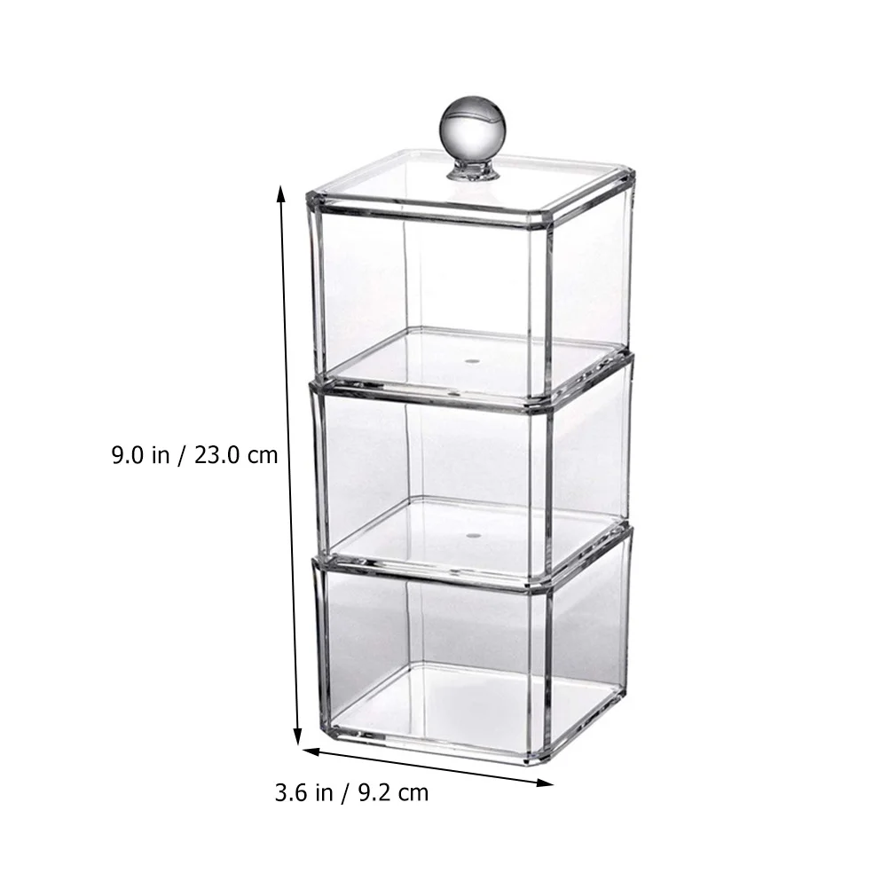 

1Set Clear Acrylic Makeup Cotton Pad Storage Box Lid Storage Organizer Cotton Swab Case Toothpick Holder Home Vanity