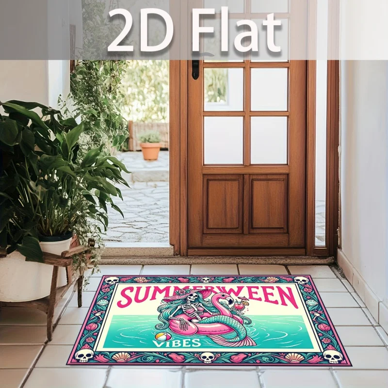 Newest Doormat Nautical Lighthouse Starfish Anchor Shell Print Flannel Doormat Non Slip Ocean Style Entry Mat