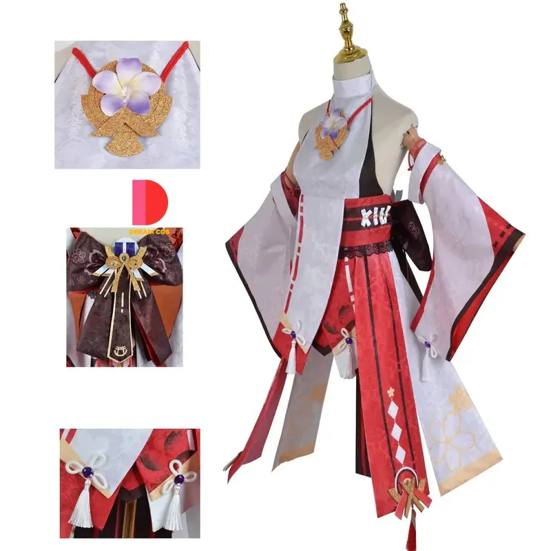Genshin Impact Yae Miko คอสเพลย์เครื่องแต่งกาย Guuji ชุดแฟนซีชุด Headwear ชุดเกม Yae Miko Guuji คอสเพลย์ใหม่มาถึง