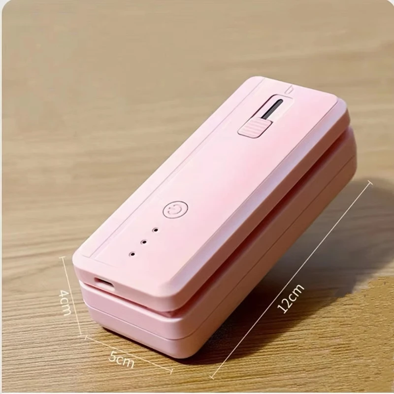 Mini máquina de sellado portátil ABKP-2 en 1, herramienta de envasado de alimentos recargable por USB para uso en cocina, compacta y eficiente