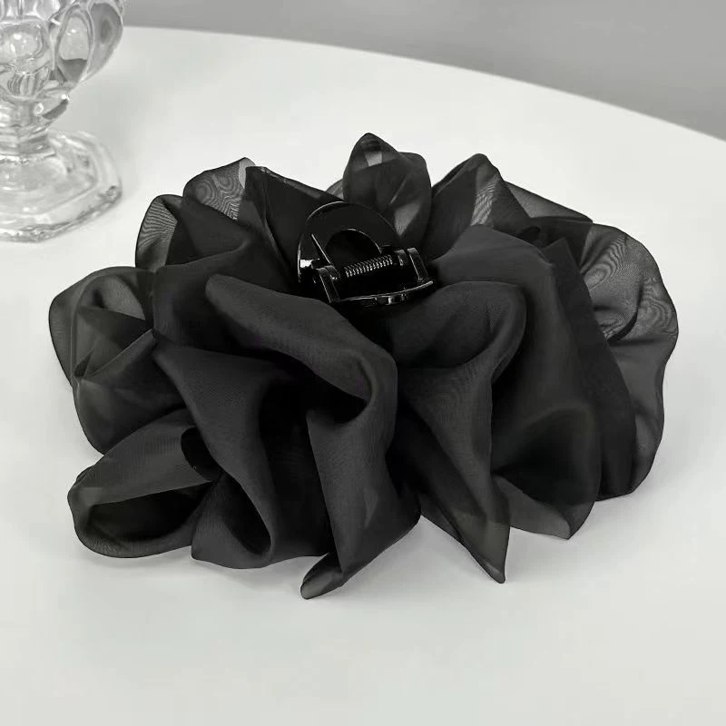 Large Bow Mesh Hairpin Temperament Elegant Women Hair Claw Clips Princess Headdress Fashion Grab Clip Female Hair Accessories