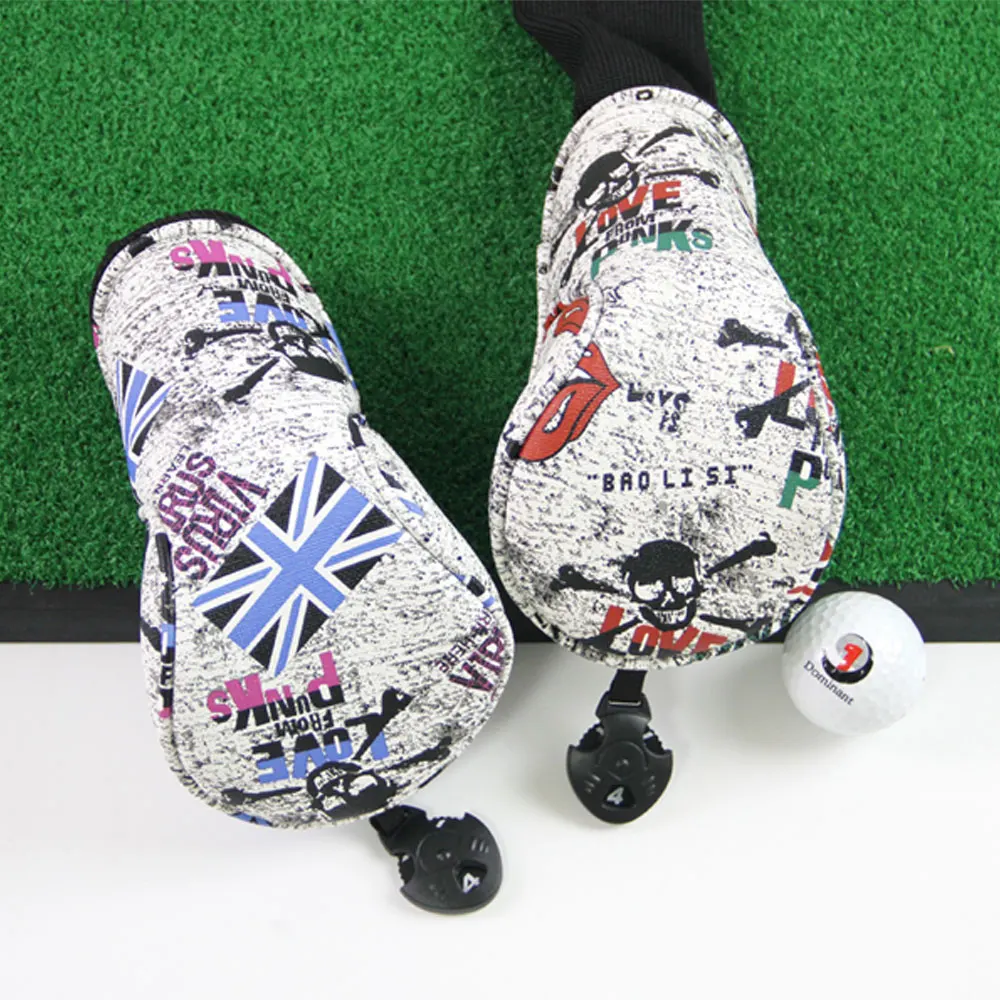 3Pcs/Set Golf Head Covers Driver 3 4 5 7 X Wood Headcovers Long Neck Knit Protective Cover Fairway Driver Club Accessories