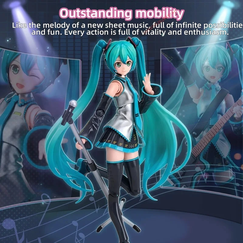 BLOKEES Hatsune Miku bloques de construcción 15CM edición milagrosa montaje Piano electrónico guitarra modelo muñeca de acción Anime juguete para regalo
