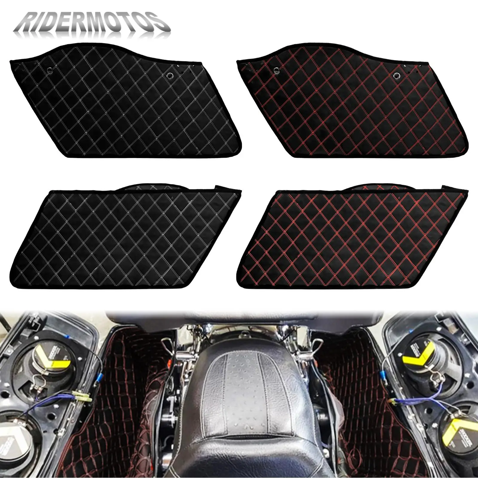 

Motorcycle Stretched Saddlebag Insert Liner Thread Extended Bags For Harley Touring 1993-2013 Street Road Electra Glide FLHT