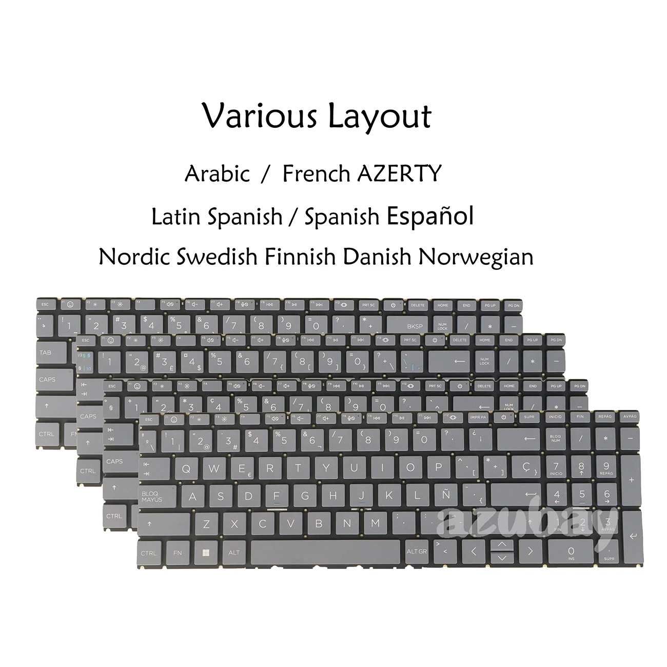 Laptop Keyboard For HP 15-fc0015-fd00 15-fr00 16-ab00 LA Spanish Arabic Nordic Swedish Finnish Danish Norwegian French AZERTY