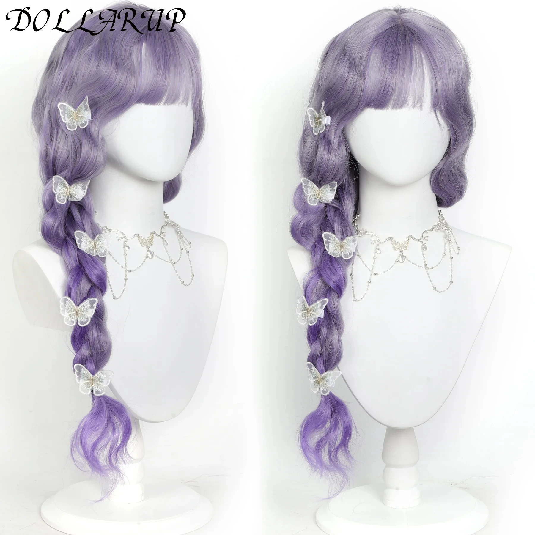 JKL الاصطناعية الدانتيل الباروكة الأمامية للنساء 42 بوصة طويلة مجعد الدانتيل الباروكات أومبير براون تسليط الضوء على الزنجبيل الأبيض الوردي شعر مستعار تأثيري #3