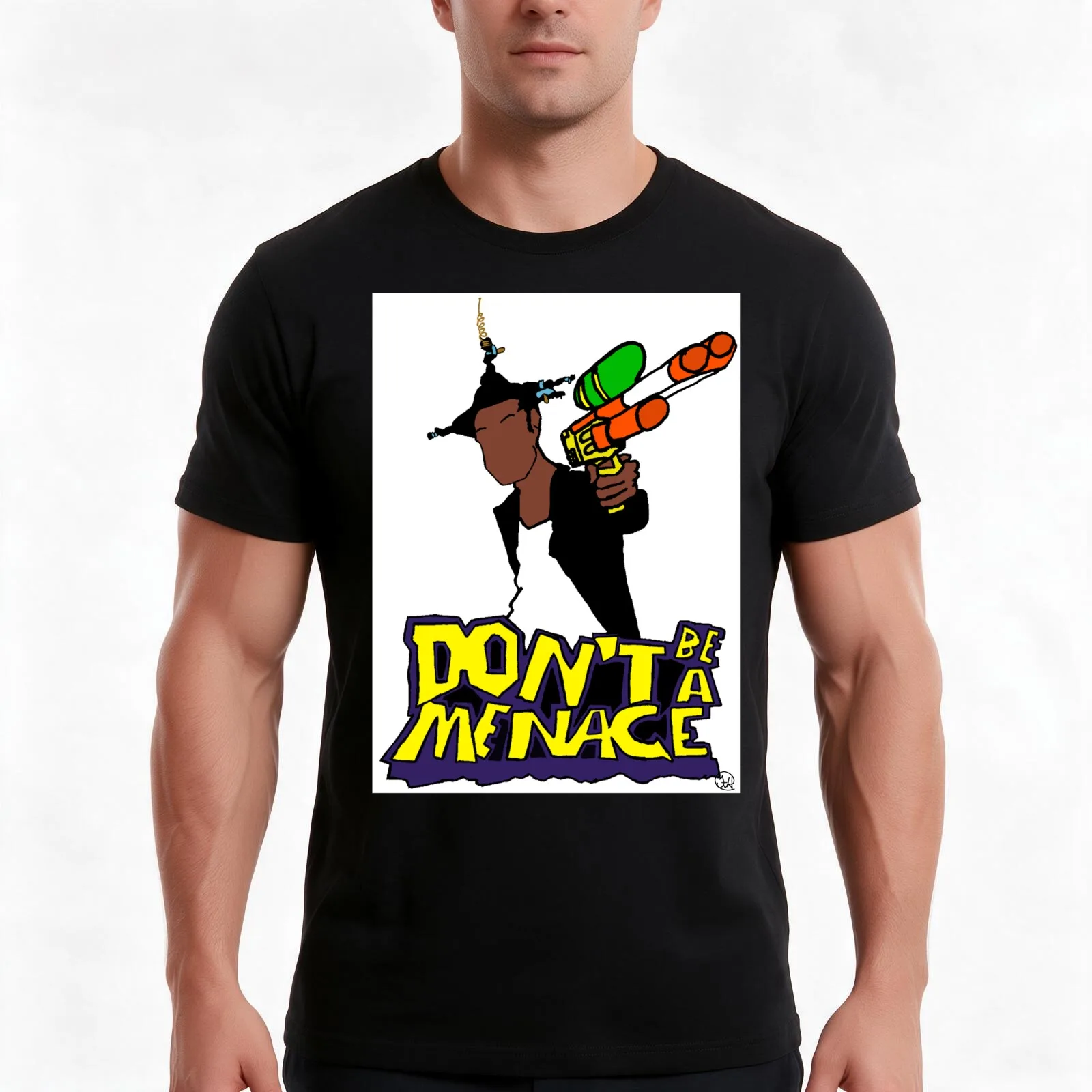Don't be a menace T-Shirt, Summer Casual Cotton Tee, Oversized Streetwear Tops, Vintage Graphic Print, Loose Fit Short Sleeve