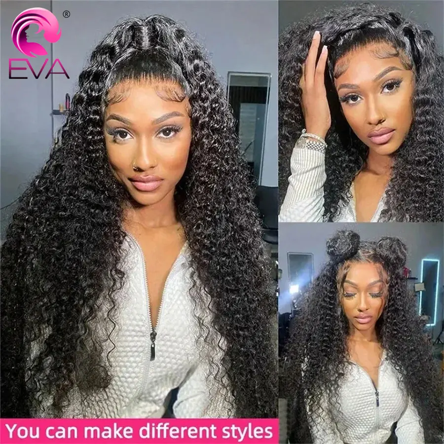 Eva Curly HD Lace Closure Wig 5x5 6x6 7x7 Glueless Ready To Go Wigs 13x6 HD Lace Full Frontal Wig 9x6 Brazilian Wigs For Women